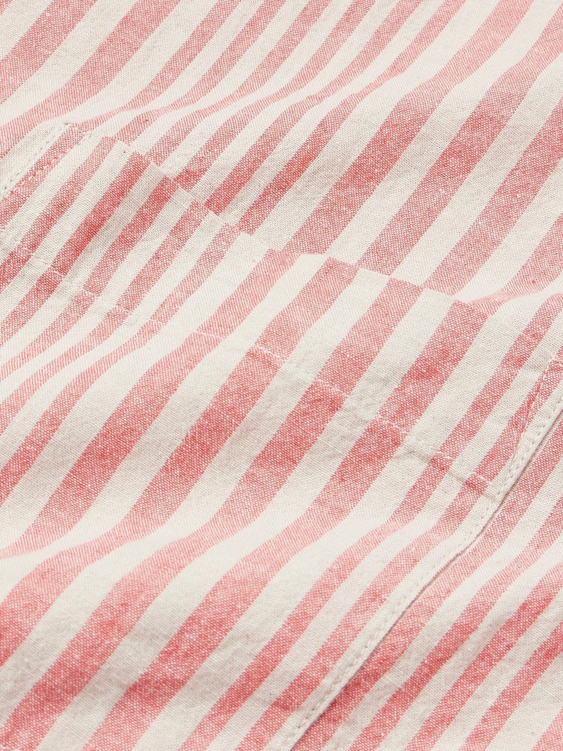 Richard James - Button-Down Collar Striped Linen and Cotton-Blend Shirt - Pink
