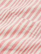 Richard James - Button-Down Collar Striped Linen and Cotton-Blend Shirt - Pink