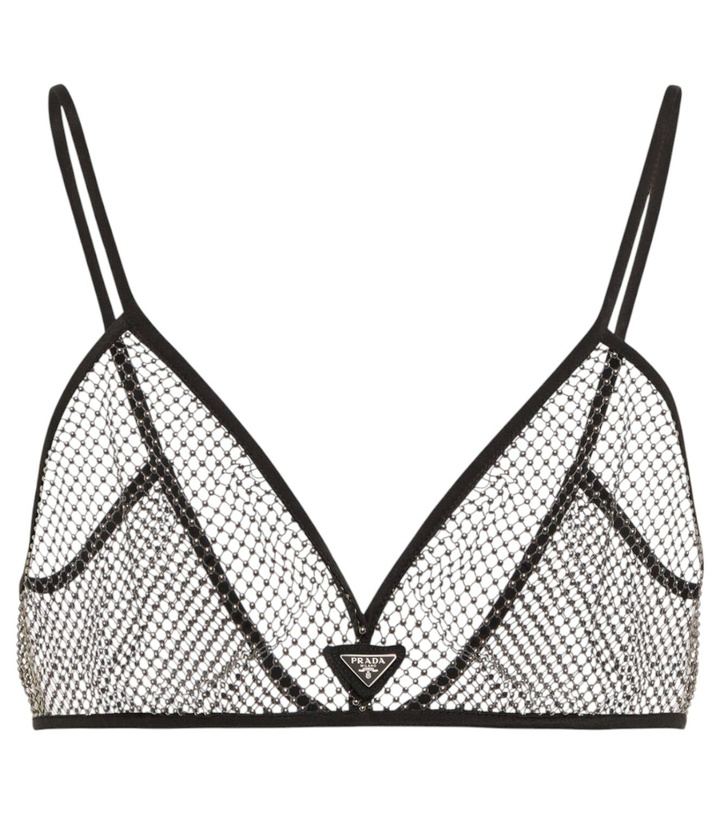 Photo: Prada Logo embellished bralette