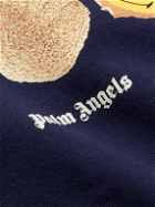 Palm Angels Kids - Logo-Appliquéd Printed Cotton-Jersey Zip-Up Hoodie - Blue