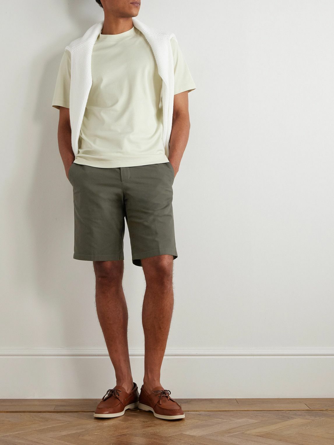Loro Piana - Jarno Straight-Leg Stretch-Cotton Bermuda Shorts - Green