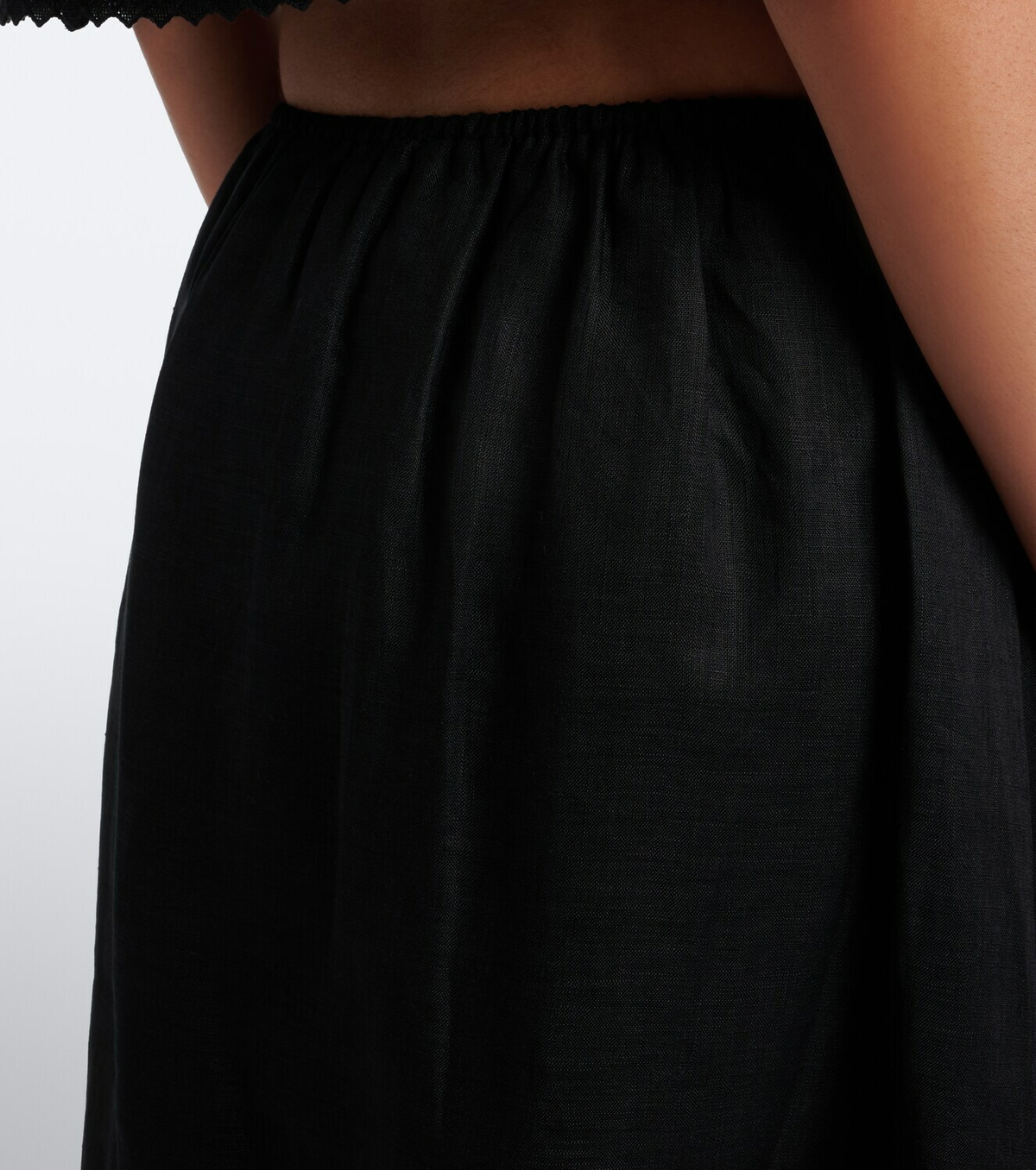 Posse Alfie embroidered linen midi skirt