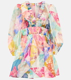 Zimmermann - Floral linen and silk minidress