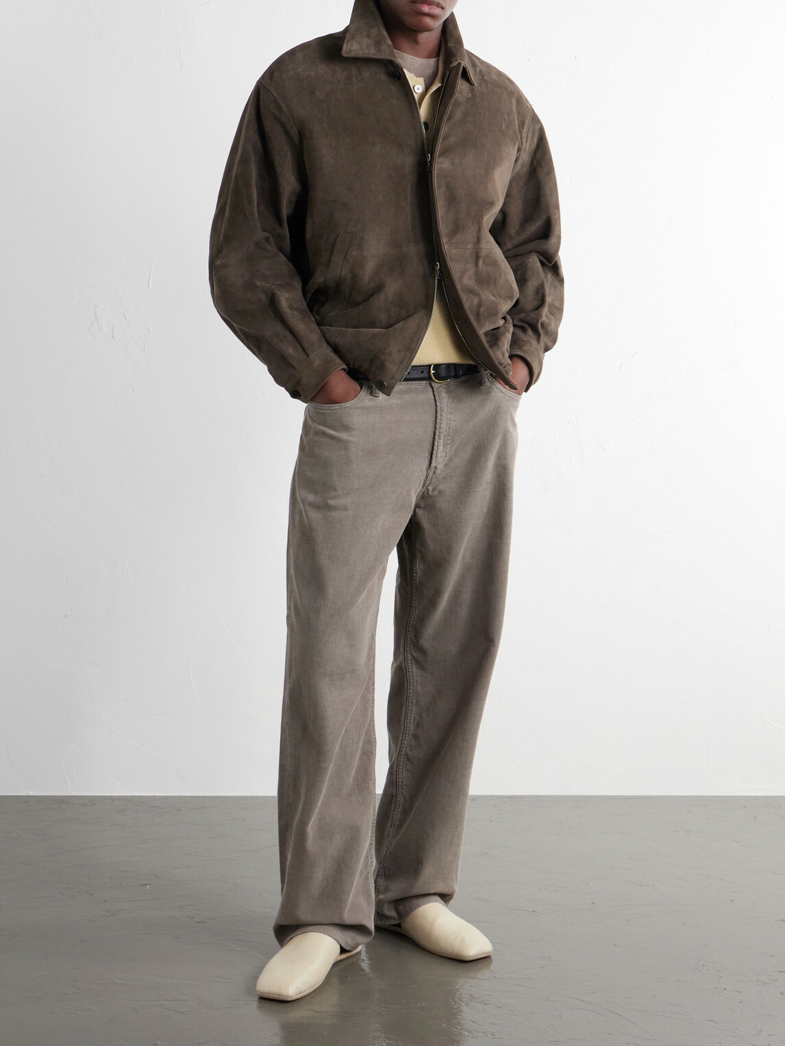 ssstein - Panelled Suede Blouson Jacket - Brown