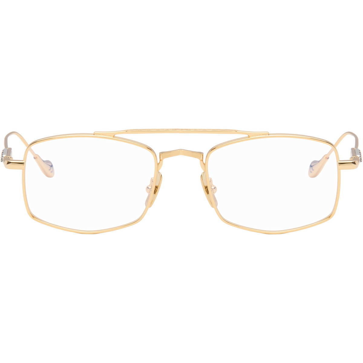 Cutler and Gross Gold The Great Frog Edition Bowie Rectangle Glasses