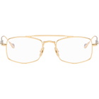 Cutler and Gross Gold The Great Frog Edition Bowie Rectangle Glasses