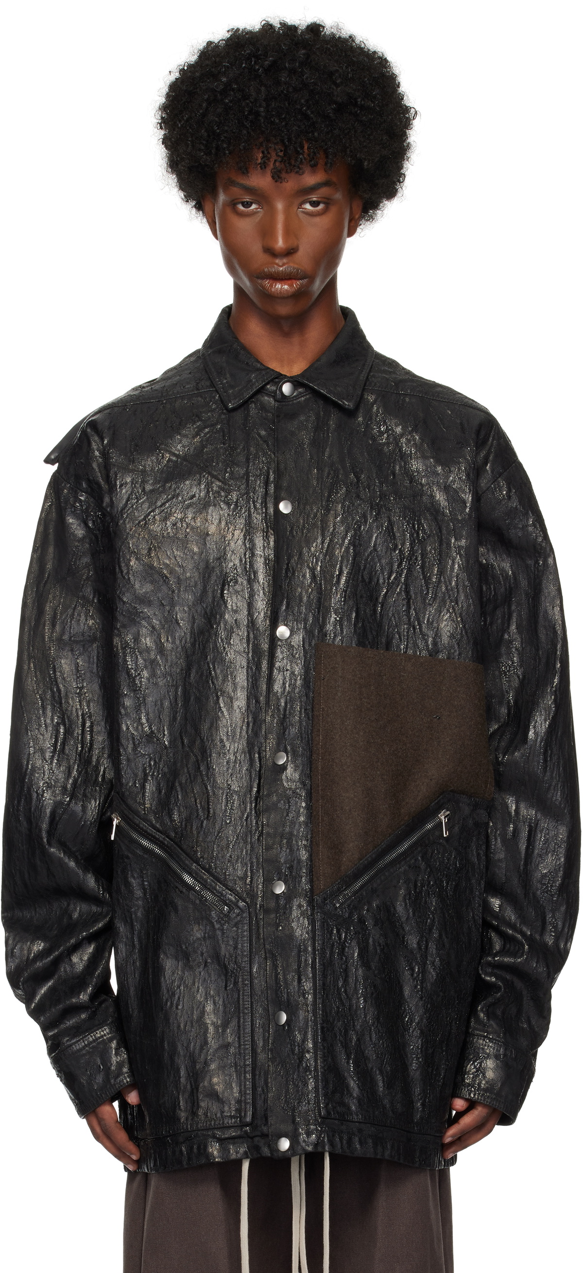 ジャケット・アウター Rick Owens Tour Megacrust Turbo Jacket Rick Owens Black Porterville Runway Tour Megacrust Turbo
