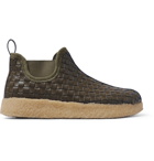 Malibu - Woven Faux Leather Boots - Men - Army green