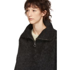 Isabel Marant Etoile Black Mohair Cyclan Zip-Up Sweater