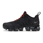 Nike Black and Red Air VaporMax Run Utility Sneakers