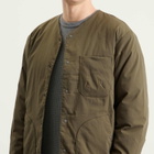 NANGA Men's Hinoc Ripstop Inner Down Cardigan in Army Green