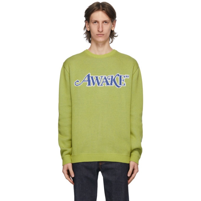 Photo: Awake NY Green Embroidered Logo Sweater