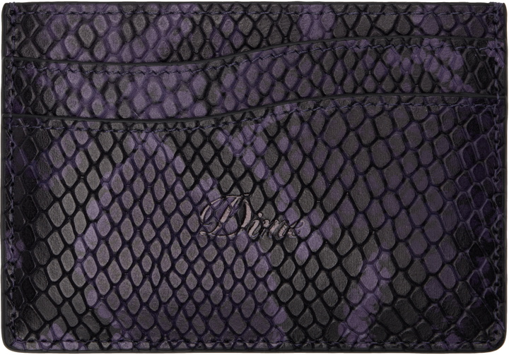 Photo: Dime Purple Embossed Leather Card Holder