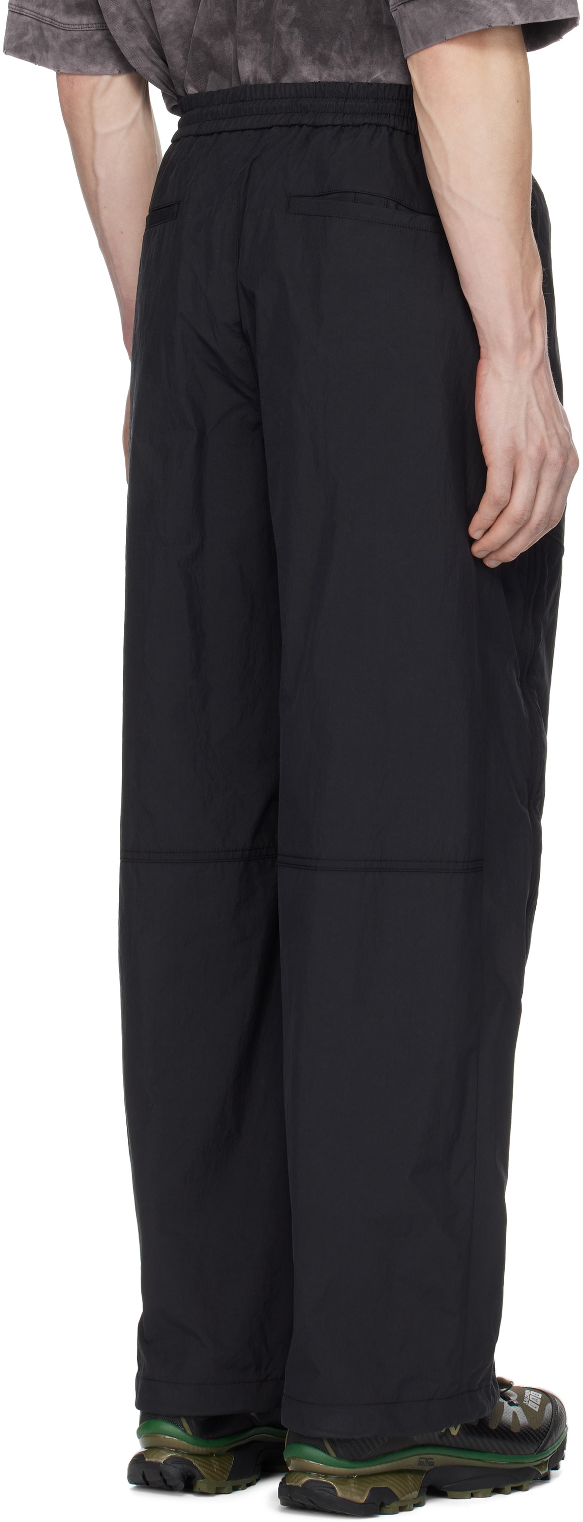 Juun.J Black Nylon Zip Trousers