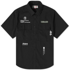 Men's AAPE Short Sleeve Military Shirt in Black