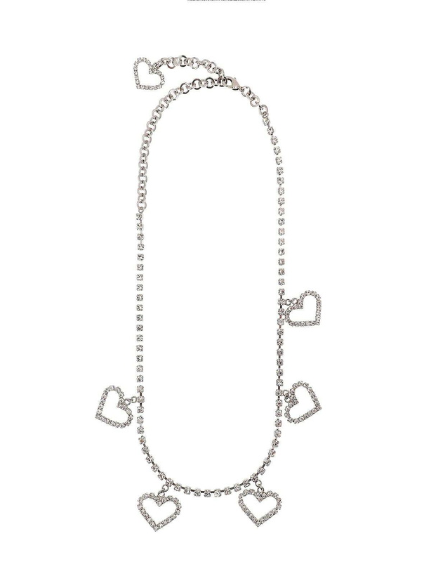 Photo: Alessandra Rich Crystal Necklace With Heart Pendants