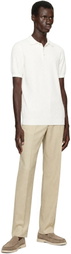 BOSS White Button Placket Polo
