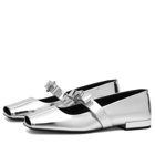 Versace Women's Medusa Head Flat Shoes in Silver Palladium