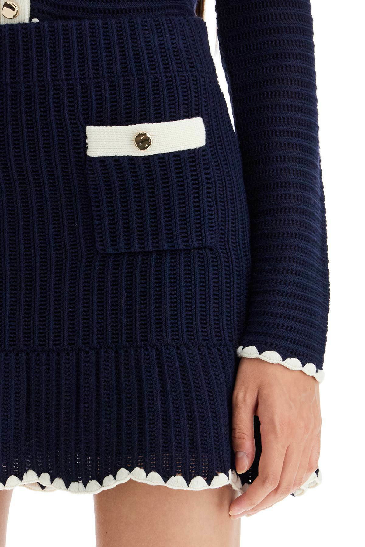 ミニスカート SELF PORTRAIT CROCHET MINI SKIRT SELF PORTRAIT crochet mini skirt Blue Self-Portrait