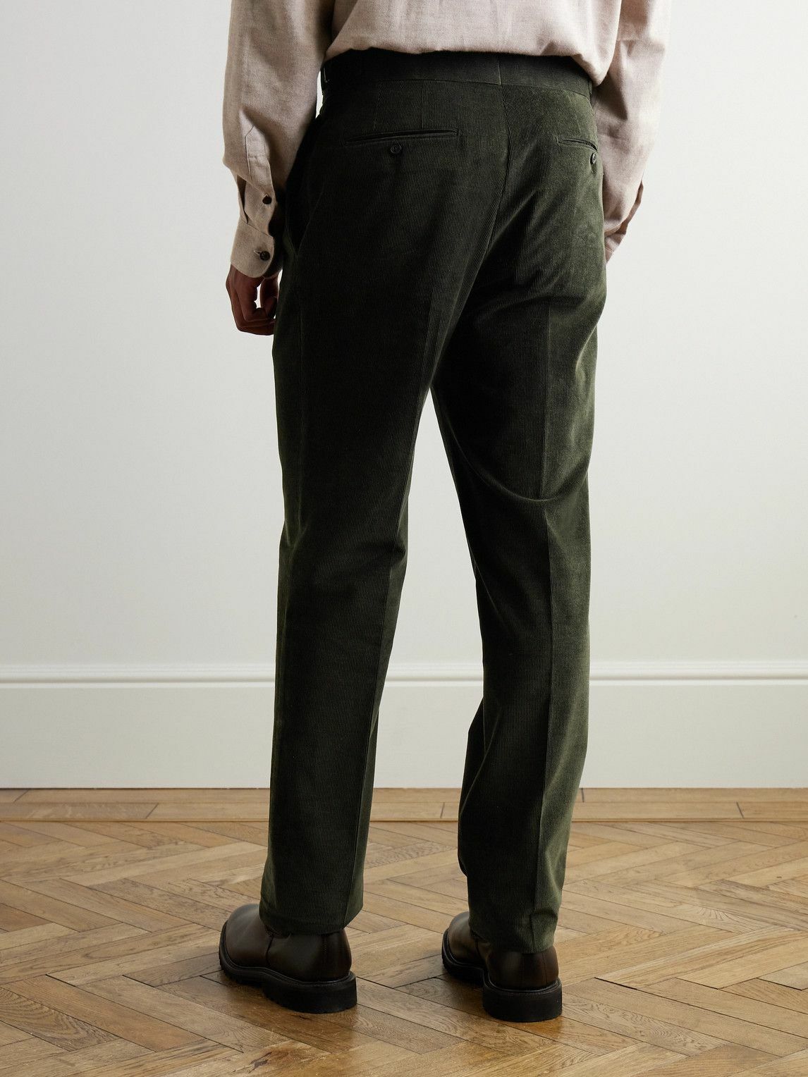 Purdey - Straight-Leg Cotton-Corduroy Trousers - Brown