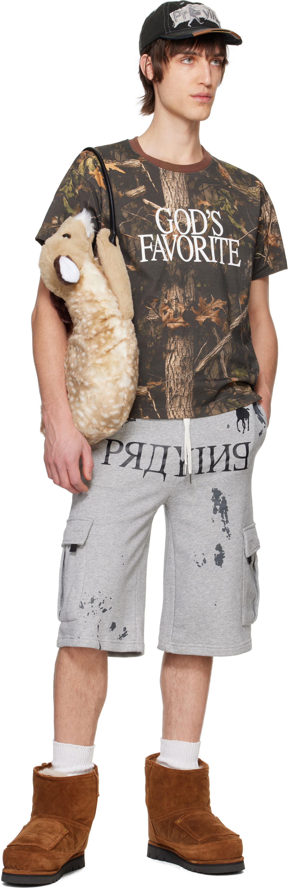 Praying/プレイング Praying AI Logo Shorts Praying Gray 'Praying' AI Logo Shorts Praying