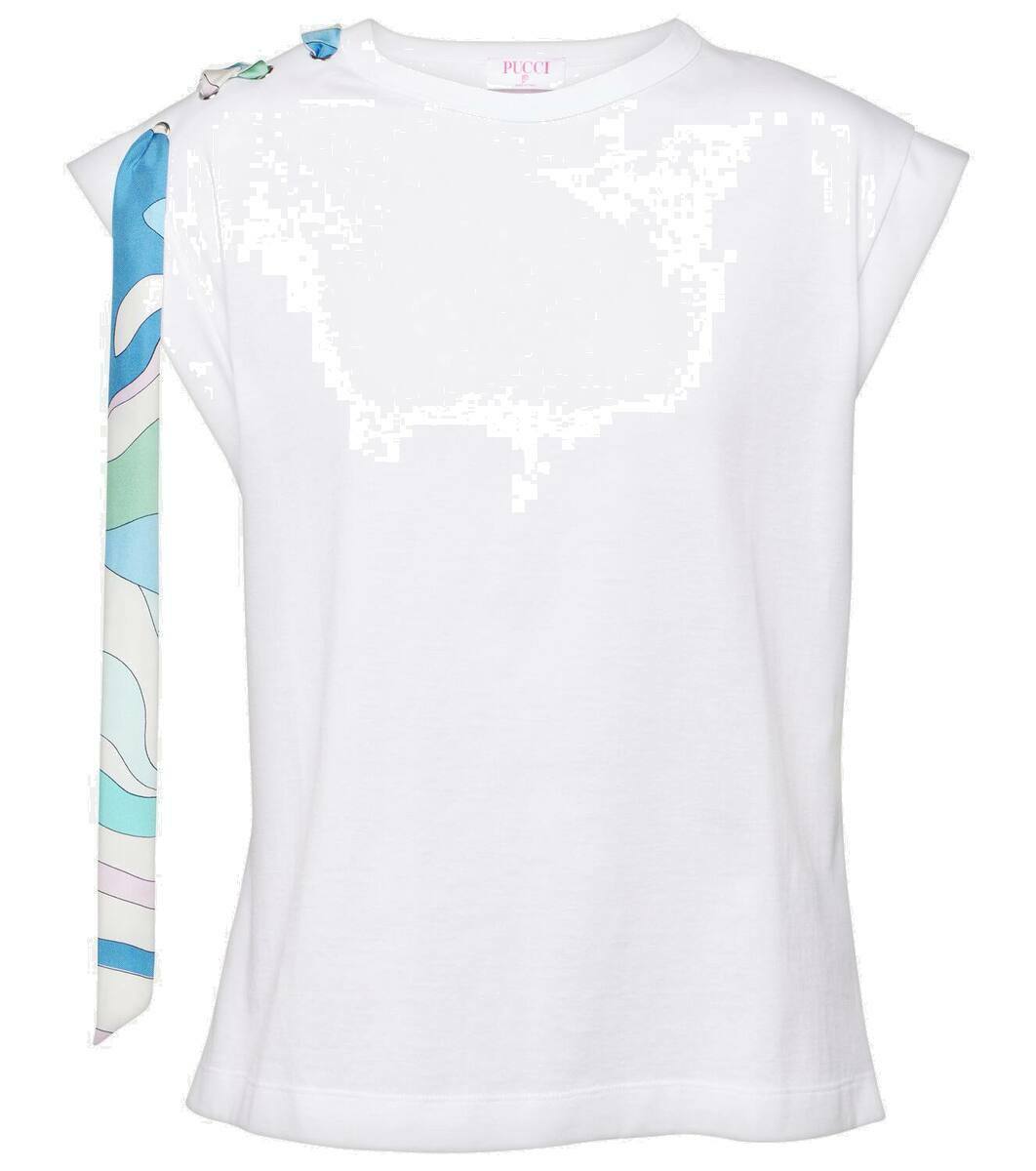Pucci Bow-detail cotton T-shirt Emilio Pucci