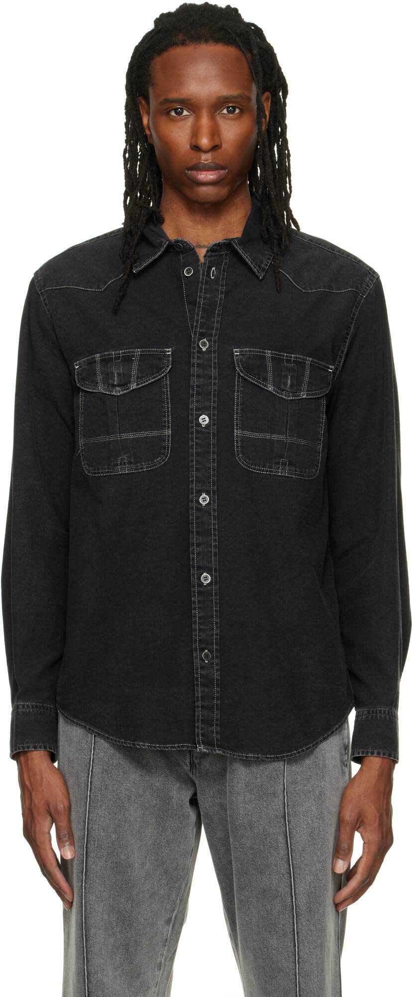 Isabel Marant Black Viken Denim Shirt