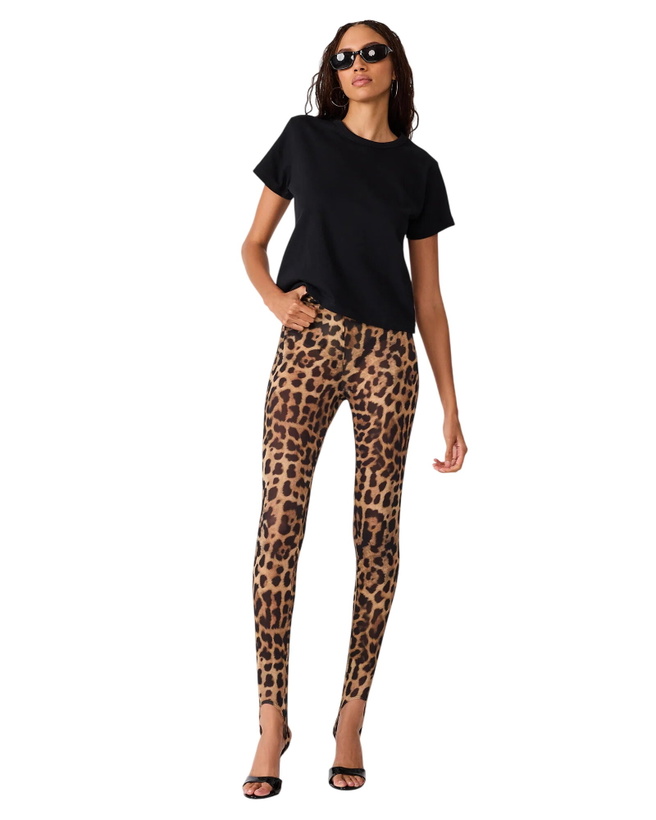Photo: Steve Madden Sandrine Stirrup Pant in Animal Print