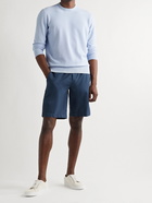 Loro Piana - Straight-Leg Cotton and Linen-Blend Drawstring Bermuda Shorts - Blue