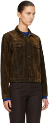 TONYWACK Brown Flocked Denim Trucker Jacket