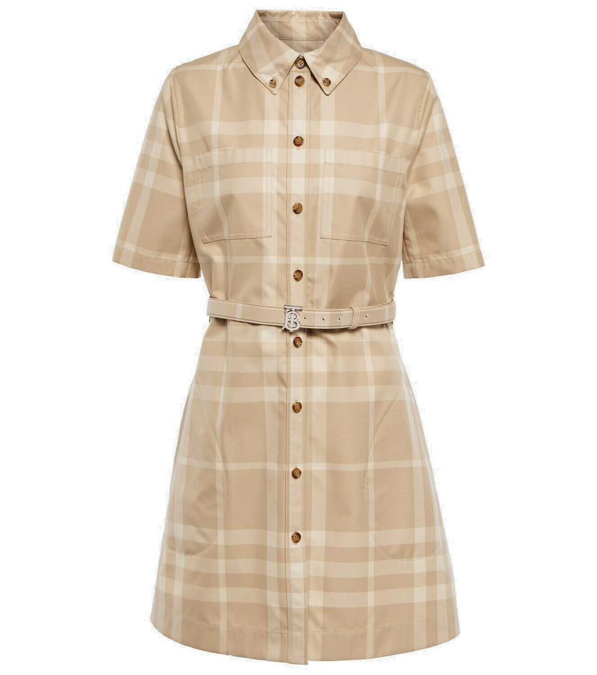 Burberry - Check cotton gabardine shirt dress Burberry