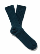 Johnstons of Elgin - Ribbed Cashmere Socks - Green