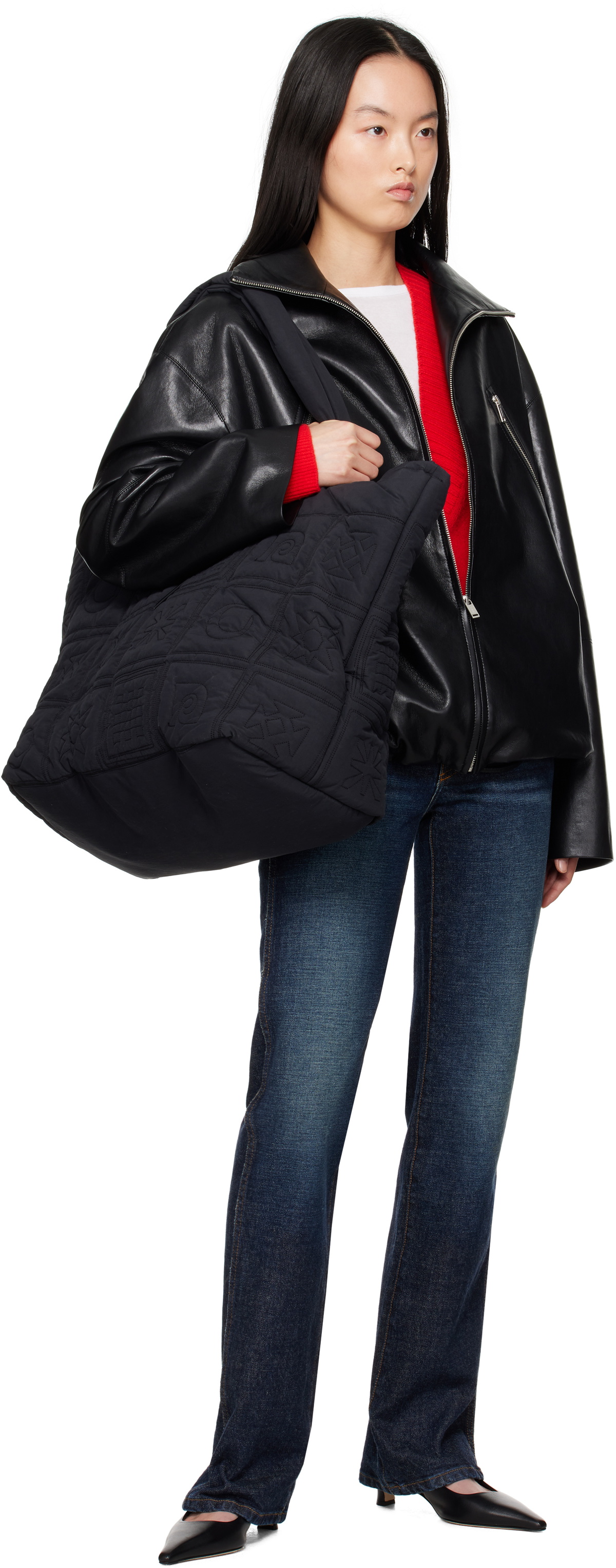 Nanushka Black Symbol Tote