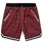 Rhude - Checked Cotton Drawstring Shorts - Men - Red