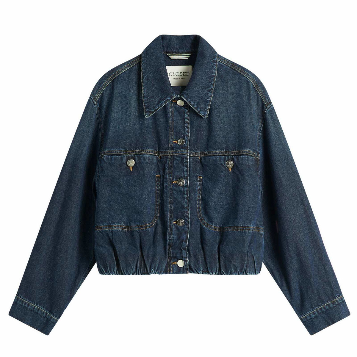 Closed Women's Ruched Hem Jacket in Dark Blue