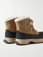 Sorel - SCOUT™ 87'™ LUX Faux Shearling-Lined Nubuck and Rubber Boots - Brown