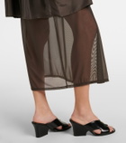 Lemaire Draped semi-sheer silk midi skirt
