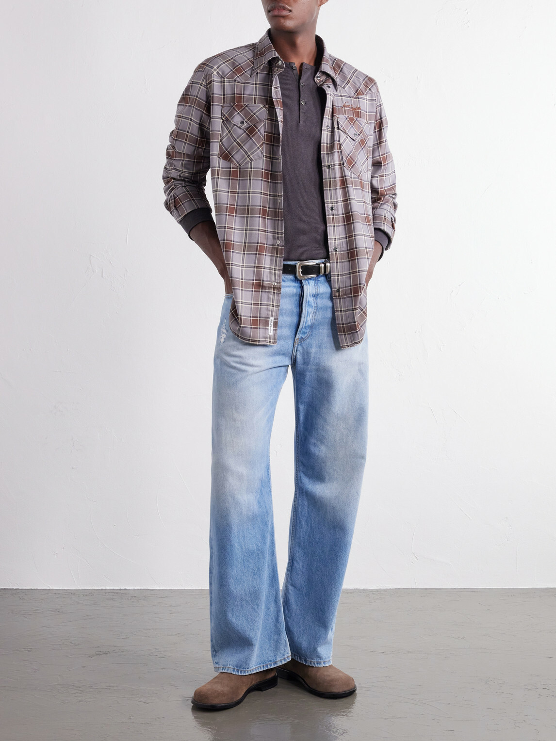 Acne Studios - Logo-Embroidered Checked Flannel Shirt - Multi