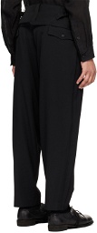 Y's For Men Black Raw Edge Trousers
