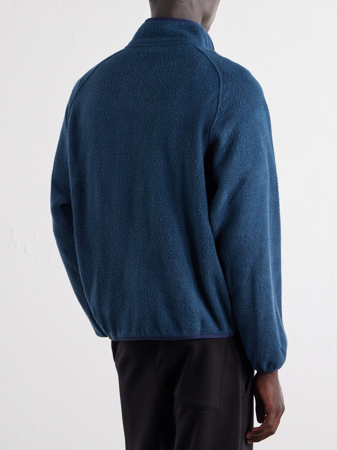 A.PRESSE - Silk-Fleece Half-Zip Sweatshirt - Blue