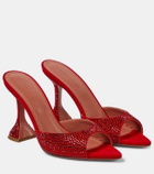 Amina Muaddi Caroline crystal-embellished suede mules