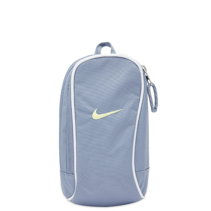 Photo: Nike Sportswear Essentials Crossbody Bag (1L) in Ashen Slate/White/Lazer Orange