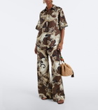 Alémais Otis printed linen wide-leg pants