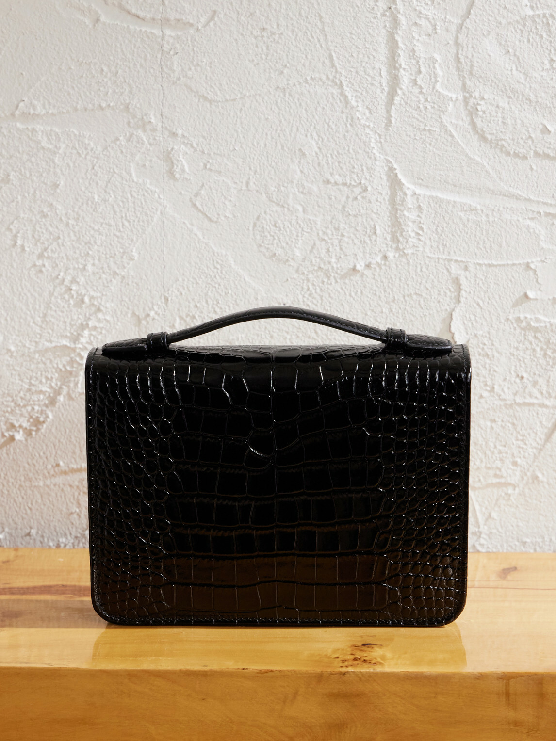 George Cleverley - The Karlin Croc-Effect Leather Cigar Case - Black