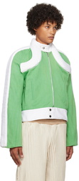 Stanley Raffington SSENSE Exclusive Green & White Denim Jacket