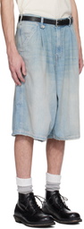 R13 Blue Jesse Carpenter Denim Shorts