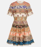 Zimmermann Devi Spliced printed minidress