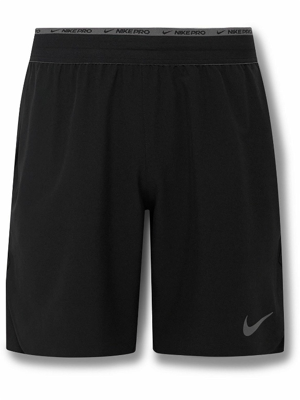 Photo: Nike Training - Pro Flex Rep Straight-Leg Mesh-Trimmed Dri-FIT Shorts - Black
