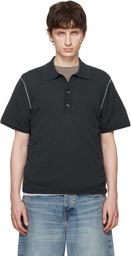 Won Hundred Black Jonas Two Layer Knit Polo