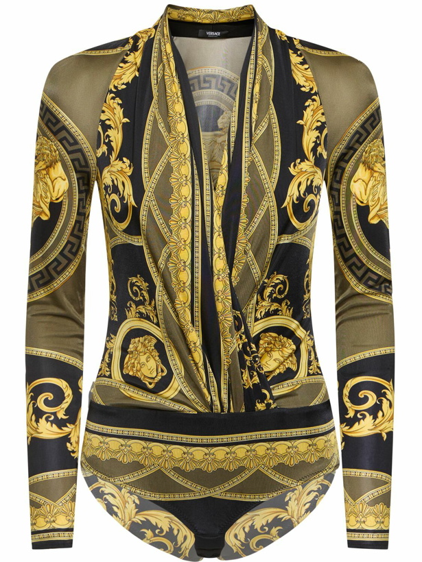 Photo: VERSACE Baroque Print Jersey Bodysuit